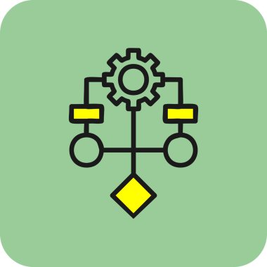 Algoritma ağ simgesi, vektör illüstrasyonu 