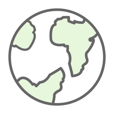 Dünya gezegeni ikonu, vektör illüstrasyonu