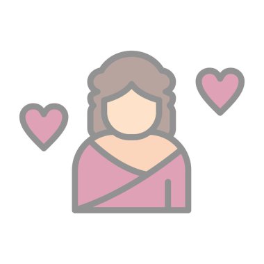 Kalbi olan Afrodit düz simge 