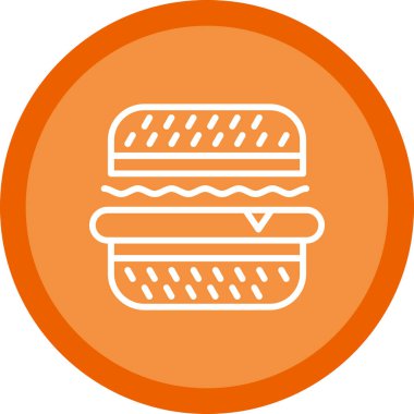 Hamburger ikonu vektör illüstrasyonu