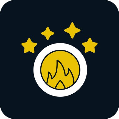 Ateş ikonu halkası, vektör illüstrasyonu 