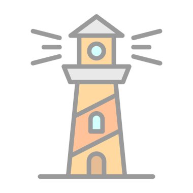 Deniz feneri. Web simgesi basit illüstrasyon