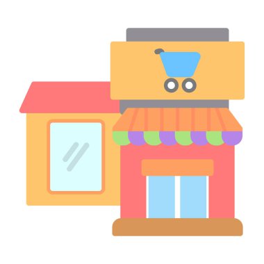 dükkan düz vektör simgesi