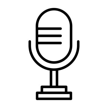 Mikrofon. Web simgesi basit illüstrasyon