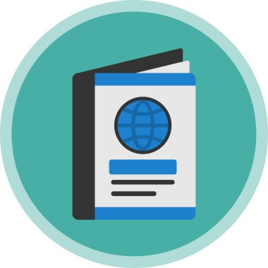 Basit Pasaport simgesi vektör illüstrasyonu