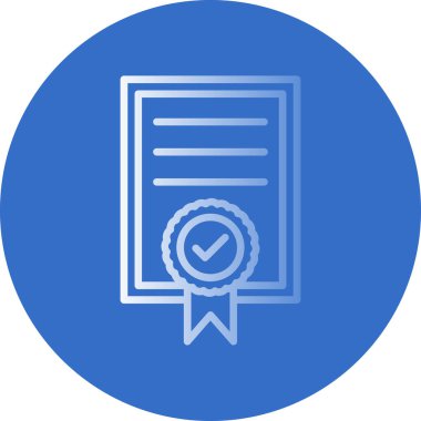 Sertifika. Web simgesi basit illüstrasyon