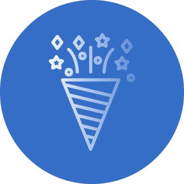 Konfeti düz simgesi, vektör illüstrasyonu 