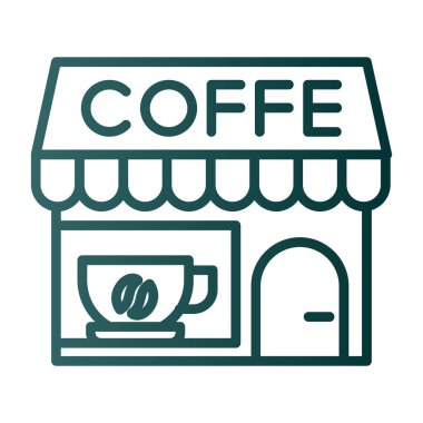 Kafe binası simgesi, vektör illüstrasyon tasarımı