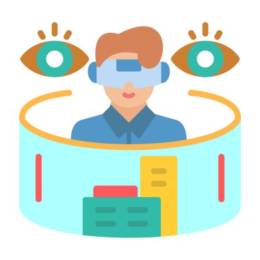 vr gözlük simgesi, izometrik biçim