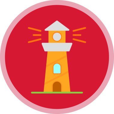 Deniz feneri. Web simgesi basit illüstrasyon