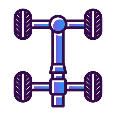 Beyaz arkaplanda mavi ve siyah çizgi halter simgesi