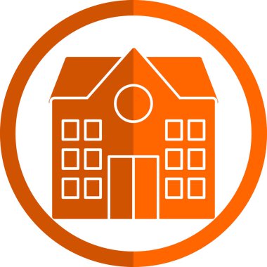 okul binası ikon vektör illüstrasyonu 