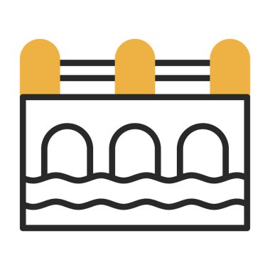 yüzme havuzu ikonu vektör çizimi çizimi