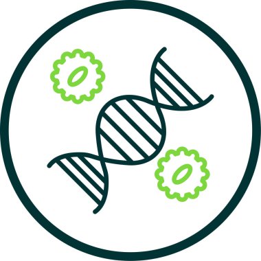Genetik mühendisliği web simgesi, vektör illüstrasyonu 
