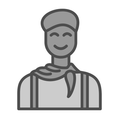 Çiftçi işçi simgesi ana hatlarıyla