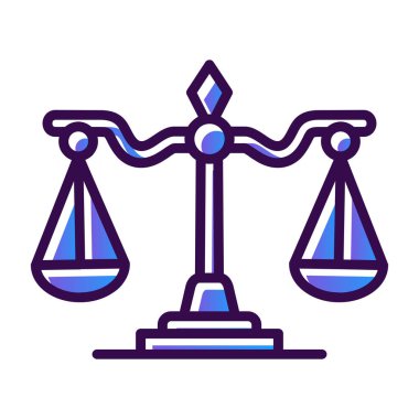 Adalet ve hukuk simgesi, vektör illüstrasyonu