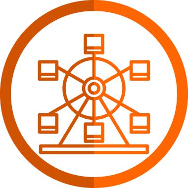 Dönme dolap ağ simgesi, vektör illüstrasyonu 