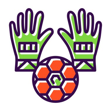 futbol eldivenleri ve futbol topu simgesi beyaz arkaplan, vektör tasarımı