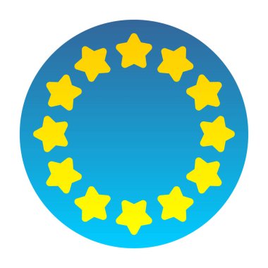 İzole edilmiş beyaz arkaplan üzerinde Avrupa bayrağı, vektör illüstrasyonu.