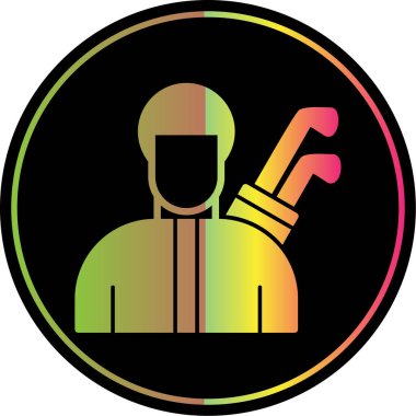 Golfçü web simgesi, vektör illüstrasyonu 