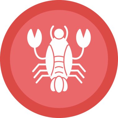 Istakoz simgesi, basit vektör illüstrasyonu             