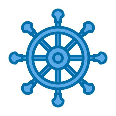 Direksiyon ikonu. Web için basit bir tekerlek vektör simgesi çizimi                    