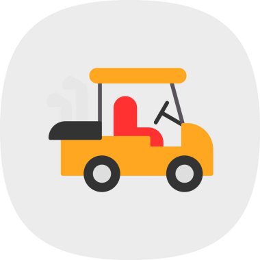 Golf Arabası simgesinin vektör illüstrasyonu