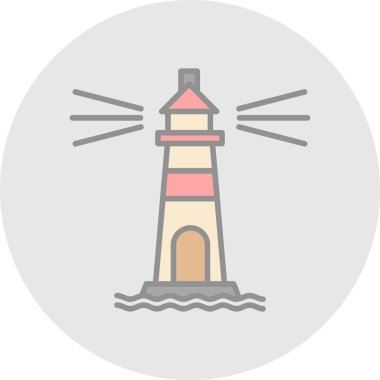 Deniz feneri. Web simgesi basit illüstrasyon