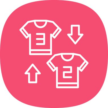 Bir t-shirt simgesinin vektör illüstrasyonu