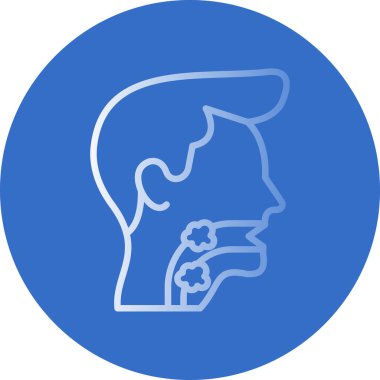 Erkek boğaz ikonu. Gırtlak kanseri vektör logosunun ağ için düz çizimi 