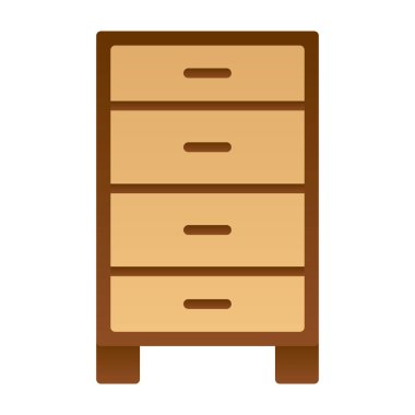 Çekmeceler, mobilya simgesi, basit illüstrasyon 