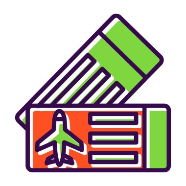 bilet seyahat simgesi, basit tasarım vektör çizimi