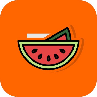 Karpuz düz ikon vektör çizimi             
