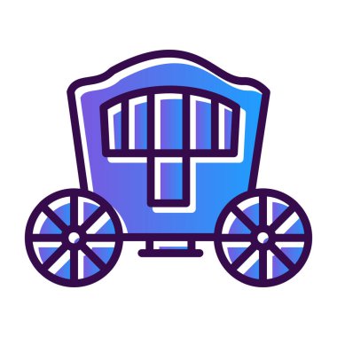 Carriage düz simgesinin vektör illüstrasyonu