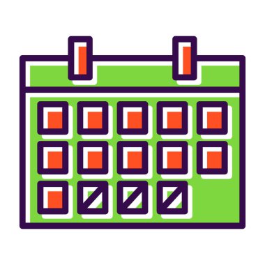 Basit düz zamanlama simgesi, vektör tasarımı