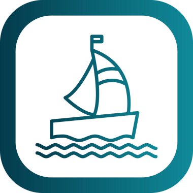 tekne ikonu vektör illüstrasyonu 