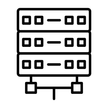 Basit sunucu simgesi, vektör illüstrasyonu