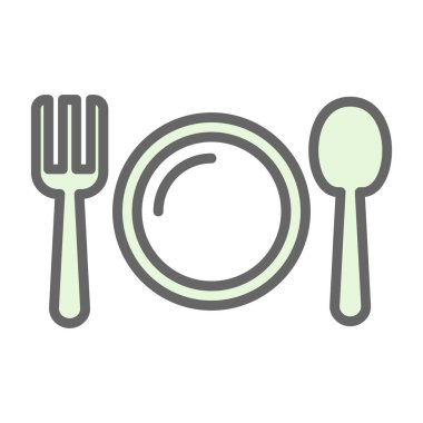 Çatal bıçak takımı izole vektör simge düzenlenebilir