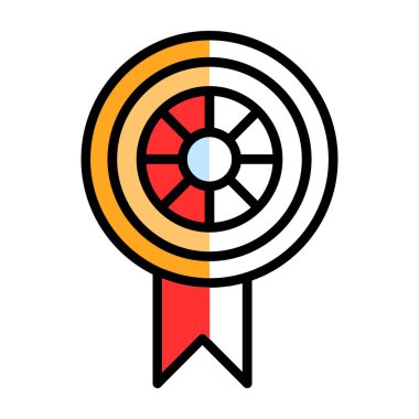 Ödül madalyası ikonu. Web için madalya vektör simgelerinin özet çizimi