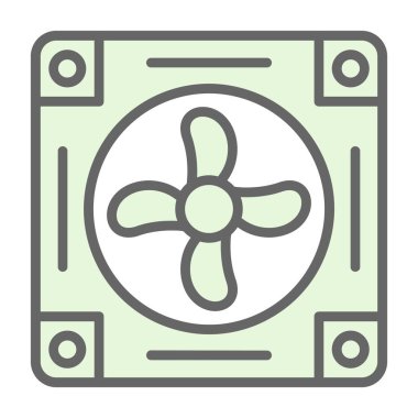 Soğutucunun vektör çizimi. Havalandırma fan çizimi, pictogram