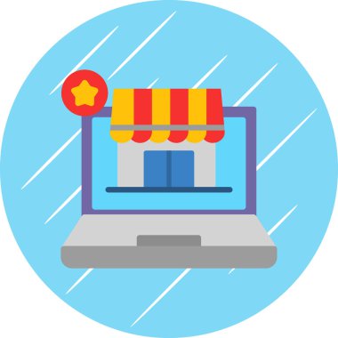 çevrimiçi alışveriş vektörü simgesi