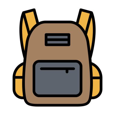 sırt çantası simgesi vektör illüstrasyonu