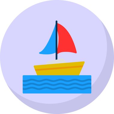 Yelkenli. Web simgesi basit illüstrasyon