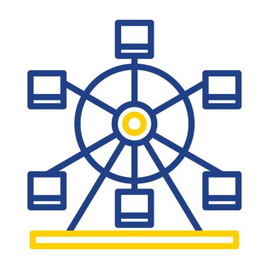 Dönme dolap ağ simgesi, vektör illüstrasyonu 