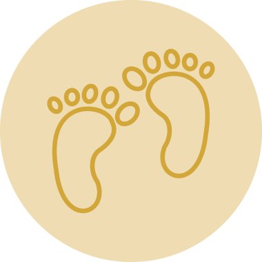 Ayak izi simgesi, vektör illüstrasyonu basit tasarım