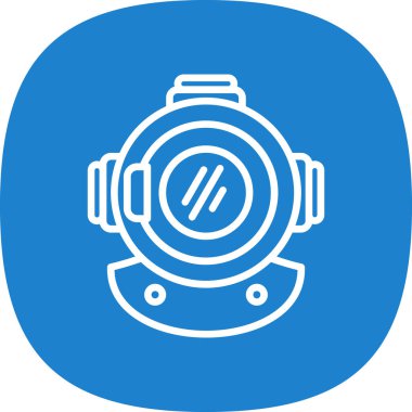 Dalış Miğferi simgesi vektör illüstrasyonu