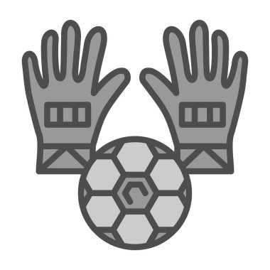 eldiven ikonlu futbol topu, vektör tasarımı