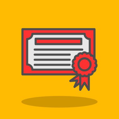 Sertifika simgesi, eğitim konsepti, vektör illüstrasyonu
