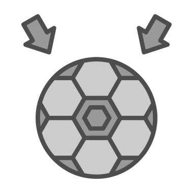 Futbol topu simgesi, vektör illüstrasyonu basit tasarım