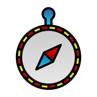 pusula düz simgesi, vektör illüstrasyonu